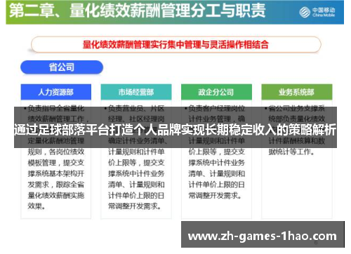 通过足球部落平台打造个人品牌实现长期稳定收入的策略解析