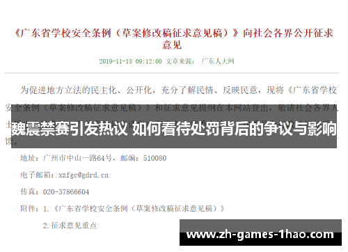 魏震禁赛引发热议 如何看待处罚背后的争议与影响